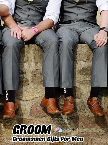 10 Pairs Groomsmen Socks Black Novelty Groom Groomsmen Best Man Funny Socks for Wedding Gifts Bachelor Party Gifts in Saudi Arabia
