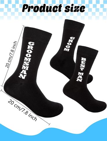 10 Pairs Groomsmen Socks Black Novelty Groom Groomsmen Best Man Funny Socks for Wedding Gifts Bachelor Party Gifts in Saudi Arabia