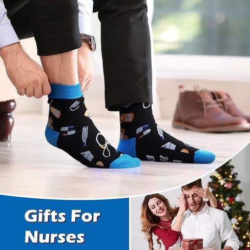 Shihanee 2 أزواج ممرضة الجوارب للرجال ممرضة تقدير الهدايا الجدة الذكور التمريض الجوارب ل Rn Cna Lpn مساعد طبي التمريض in Kuwait