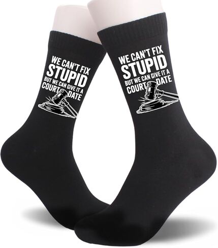 Funny Lawyer Socks, Novelty Legal Crew Socks for Attorneys, Law Students, Paralegals, Justice Gift Socks in Saudi Arabia