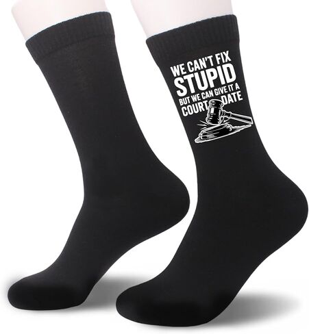 Funny Lawyer Socks, Novelty Legal Crew Socks for Attorneys, Law Students, Paralegals, Justice Gift Socks in Saudi Arabia