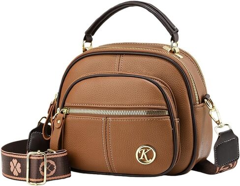 Vintage Crossbody Bag for Women Multifunctional Tote with Compartment Adjustable Wide Shoulder Strap Classic Saddle Bag Purse in Kuwait