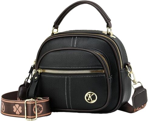 Vintage Crossbody Bag for Women Multifunctional Tote with Compartment Adjustable Wide Shoulder Strap Classic Saddle Bag Purse in Kuwait