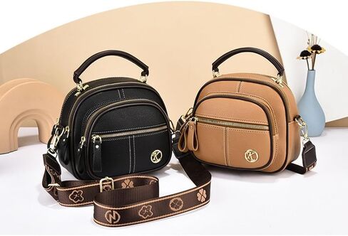 Vintage Crossbody Bag for Women Multifunctional Tote with Compartment Adjustable Wide Shoulder Strap Classic Saddle Bag Purse in Kuwait