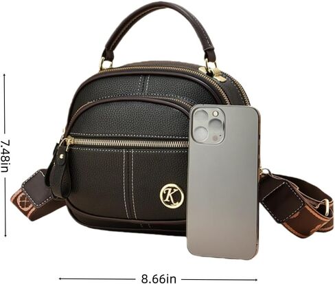 Vintage Crossbody Bag for Women Multifunctional Tote with Compartment Adjustable Wide Shoulder Strap Classic Saddle Bag Purse in Kuwait