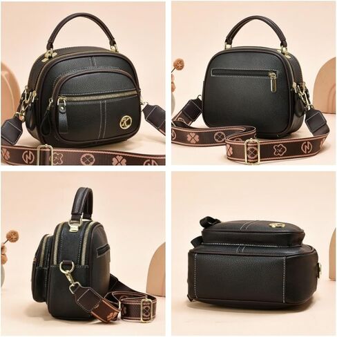 Vintage Crossbody Bag for Women Multifunctional Tote with Compartment Adjustable Wide Shoulder Strap Classic Saddle Bag Purse in Kuwait
