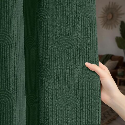 Dark Green Boho Blackout Curtains 84 Inch Long Green Curtains for Living Room 2 Panels Vintage Farmhouse Mid Century Rustic Black Out Drapes Rustic Patterned Western Christmas Curtains in Saudi Arabia