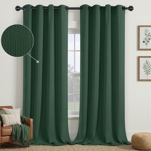 Dark Green Boho Blackout Curtains 84 Inch Long Green Curtains for Living Room 2 Panels Vintage Farmhouse Mid Century Rustic Black Out Drapes Rustic Patterned Western Christmas Curtains in Saudi Arabia