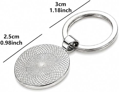 SUPAC Dog Lovers' Keychain, Different Puppy Breeds Portrait Round Glass Keychain, Silver Metal Frame, 1.06 Inch Diameter in Saudi Arabia