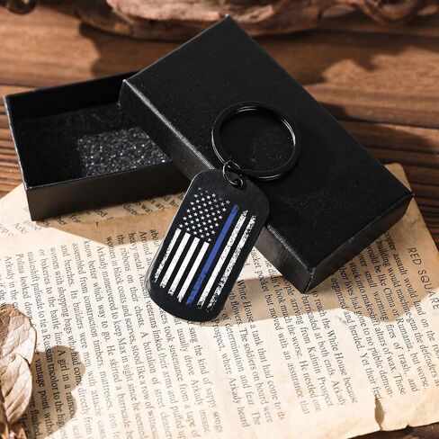 Polices Officer Keychian Gifts - Thin Blue Line Policeman Officers Keyring Cop Law Enforcement Appreciation Retirement Gift for Men Women Birthday Graduation Christmas Academy Accessories in Saudi Arabia