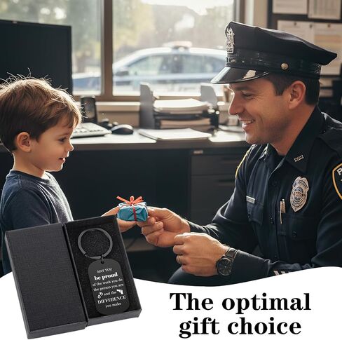 Polices Officer Keychian Gifts - Thin Blue Line Policeman Officers Keyring Cop Law Enforcement Appreciation Retirement Gift for Men Women Birthday Graduation Christmas Academy Accessories in Saudi Arabia