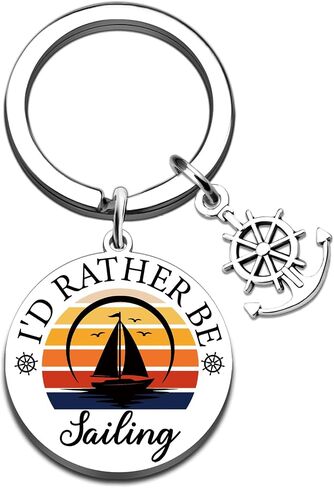 Sailing Gifts for Men Sailboat Accessories Keychains Cool Gifts for Boat Owners Nautical Gifts for Men Husband Dad Brother Son Boater Birthday Father's Day Christmas Graduation Boat Gift Keyring in Saudi Arabia