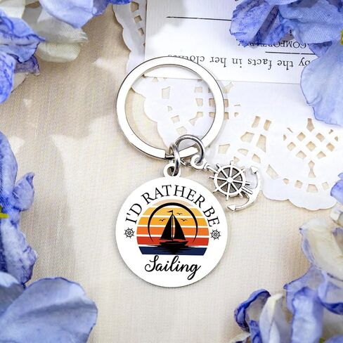 Sailing Gifts for Men Sailboat Accessories Keychains Cool Gifts for Boat Owners Nautical Gifts for Men Husband Dad Brother Son Boater Birthday Father's Day Christmas Graduation Boat Gift Keyring in Saudi Arabia