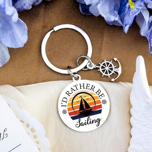 Sailing Gifts for Men Sailboat Accessories Keychains Cool Gifts for Boat Owners Nautical Gifts for Men Husband Dad Brother Son Boater Birthday Father's Day Christmas Graduation Boat Gift Keyring in Saudi Arabia