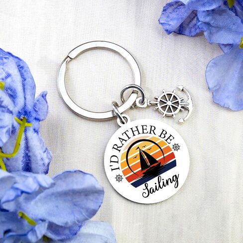 Sailing Gifts for Men Sailboat Accessories Keychains Cool Gifts for Boat Owners Nautical Gifts for Men Husband Dad Brother Son Boater Birthday Father's Day Christmas Graduation Boat Gift Keyring in Saudi Arabia