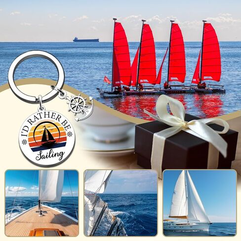 Sailing Gifts for Men Sailboat Accessories Keychains Cool Gifts for Boat Owners Nautical Gifts for Men Husband Dad Brother Son Boater Birthday Father's Day Christmas Graduation Boat Gift Keyring in Saudi Arabia