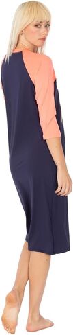 Women's Swim Dress with UPF 50+ Sun Protection, 3/4 Sleeve Performance Active Bathing Suit Dress, Modest Swimwear for Women in Saudi Arabia