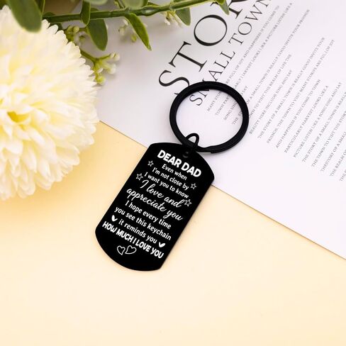 Fathers Day Dad Gifts from Daughter Son Best Dad Ever Gifts I Love You Keychain for Daddy Papa Father Birthday Valentines Day Gift for Dad Men Grandpa in Saudi Arabia
