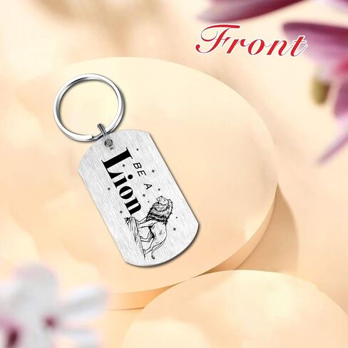 HYHYDHP Be A Lion Keychain for Men Boys - Inspirational Lion Gifts for Animal Lovers, Double Sided Stainless Steel Keychain, Perfect for Son Grandson Graduation Birthday Gift in Saudi Arabia