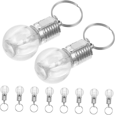 SHINEOFI 10pcs Colorful Changing LED Bulb Keychains Durable Clear Lamp Torch Keyrings Portable Light Key Ring for Fashionable Accessories and Everyday Use in Kuwait