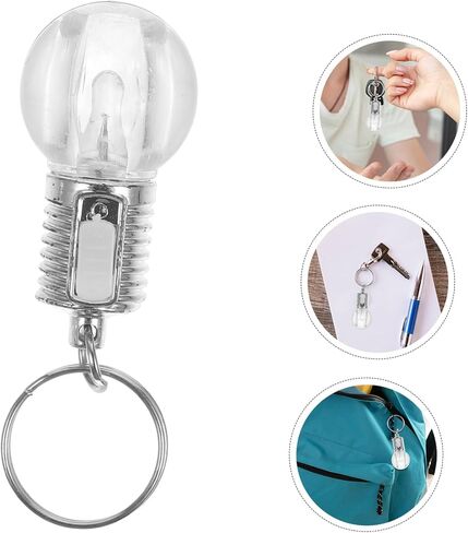 SHINEOFI 10pcs Colorful Changing LED Bulb Keychains Durable Clear Lamp Torch Keyrings Portable Light Key Ring for Fashionable Accessories and Everyday Use in Kuwait