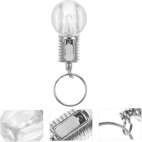 SHINEOFI 10pcs Colorful Changing LED Bulb Keychains Durable Clear Lamp Torch Keyrings Portable Light Key Ring for Fashionable Accessories and Everyday Use in Kuwait