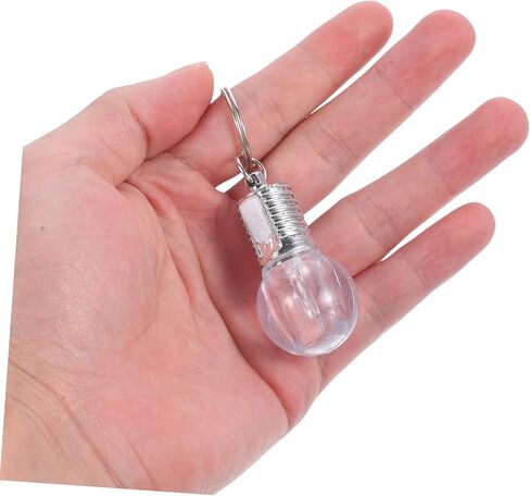 SHINEOFI 10pcs Colorful Changing LED Bulb Keychains Durable Clear Lamp Torch Keyrings Portable Light Key Ring for Fashionable Accessories and Everyday Use in Kuwait