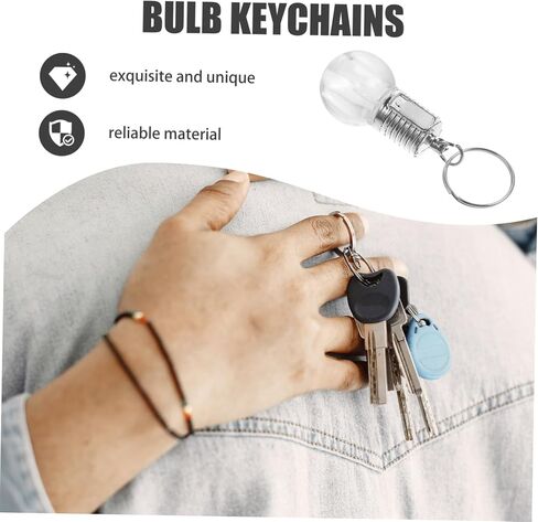 SHINEOFI 10pcs Colorful Changing LED Bulb Keychains Durable Clear Lamp Torch Keyrings Portable Light Key Ring for Fashionable Accessories and Everyday Use in Kuwait