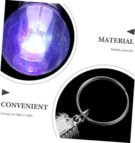 SHINEOFI 10pcs Colorful Changing LED Bulb Keychains Durable Clear Lamp Torch Keyrings Portable Light Key Ring for Fashionable Accessories and Everyday Use in Kuwait
