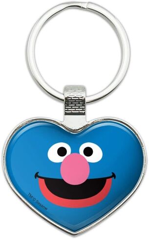 Sesame Street Grover Face Keychain Heart Love Metal Key Chain Ring in Kuwait