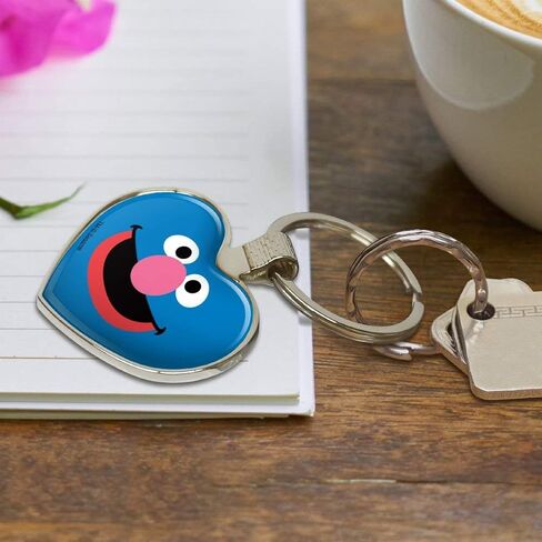 Sesame Street Grover Face Keychain Heart Love Metal Key Chain Ring in Kuwait