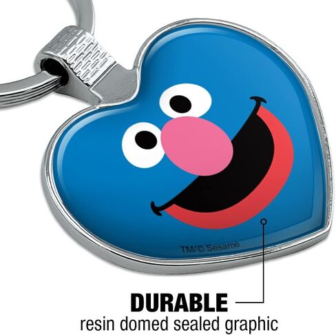 Sesame Street Grover Face Keychain Heart Love Metal Key Chain Ring in Kuwait