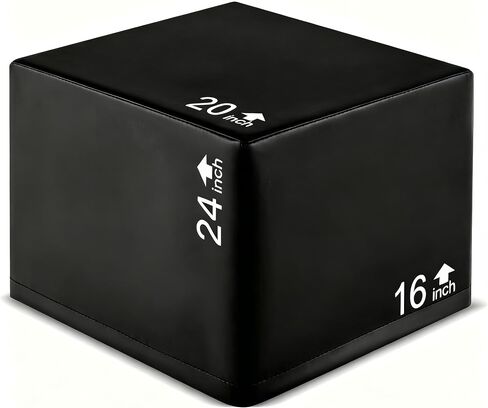 GYMAX Plyometric Jump Box, 3 in 1 Plyo Jumping Training Box with Non-Slip & Easy-to-Clean PU Cover, Heavy Foam Exercise Trainer for Home Gym, Multiple Options in Saudi Arabia