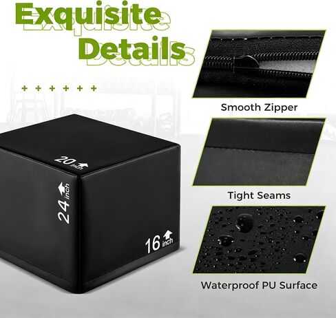 GYMAX Plyometric Jump Box, 3 in 1 Plyo Jumping Training Box with Non-Slip & Easy-to-Clean PU Cover, Heavy Foam Exercise Trainer for Home Gym, Multiple Options in Saudi Arabia