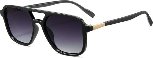 Cyxus 2 Pack Retro Square Aviator النظارات الشمسية للنساء العصرية ظلال خمر 70S شقة الطيارين UV400 النظارات الشمسية 53mm صغيرة in Kuwait