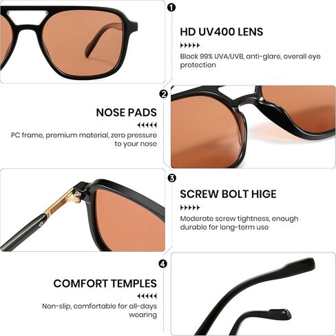 Cyxus 2 Pack Retro Square Aviator النظارات الشمسية للنساء العصرية ظلال خمر 70S شقة الطيارين UV400 النظارات الشمسية 53mm صغيرة in Kuwait