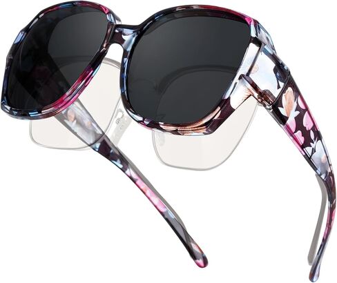 HOVEOX Polarized Fit Over Glasses Sunglasses for Women Prescription Sunglasses to Go Over Glasses UV400 Protection in Kuwait