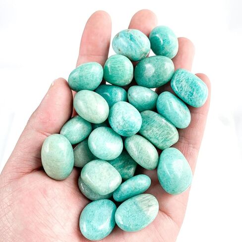 Natural Bulk Amazonite Polished Tumbled Stones, 0.6"-0.8" Crystals and Healing Stones Small Rocks Premium Gemstones for Reiki, Chakra, Meditation, Home Decor, Crafts & Collection in Saudi Arabia