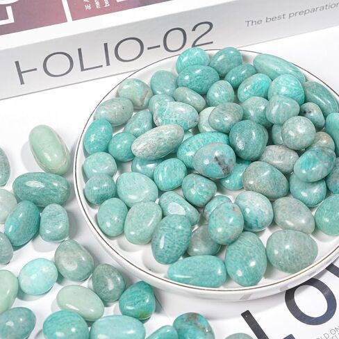 Natural Bulk Amazonite Polished Tumbled Stones, 0.6"-0.8" Crystals and Healing Stones Small Rocks Premium Gemstones for Reiki, Chakra, Meditation, Home Decor, Crafts & Collection in Saudi Arabia