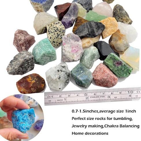 Bulk Natural Rocks for Tumbling,Rocks Minerals Collections Raw Crystals Rough Stones for Polishing Gemstones Crystals and Healing Stones for Wicca Reiki (0.5lb(10-15pcs)) in Saudi Arabia