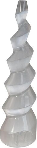 Down to Earth Selenite Iceberg Tower – Natural White Crystal for Energy Cleansing, Meditation, Reiki, Charging Stones & Home Décor – Polished Healing Crystal Tower (6" Corkscrew) in Kuwait
