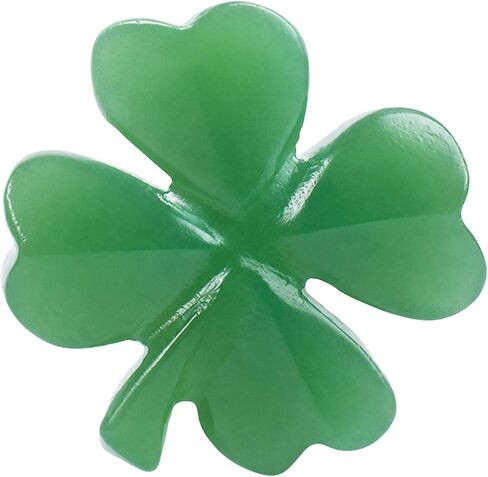 Green Jade Four Leaf Clover Figurine, 1.6" Crystal Carved Clover Statue, Portable Good Luck Charm, Feng Shui Decor for Desk in Saudi Arabia