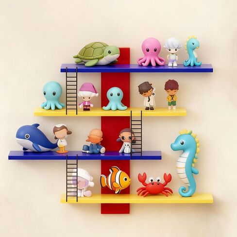 Floating Shelves for Wall, Display Shelves Rack for Collectibles Figures, Mini Decor, Wall Shelves for Decor Storage, Multicolor, 1 Piece in Saudi Arabia