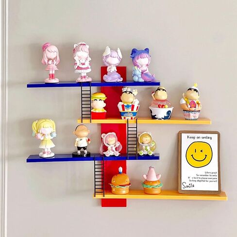 Floating Shelves for Wall, Display Shelves Rack for Collectibles Figures, Mini Decor, Wall Shelves for Decor Storage, Multicolor, 1 Piece in Saudi Arabia