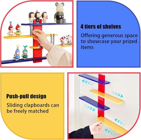 Floating Shelves for Wall, Display Shelves Rack for Collectibles Figures, Mini Decor, Wall Shelves for Decor Storage, Multicolor, 1 Piece in Saudi Arabia