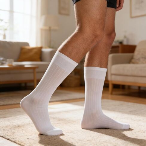 5 Pairs Mens Silk Sheer Socks Thin Nylon Business Dress Summer Soft Crew Socks Daily Casual Formal Stockings Work for Men in Saudi Arabia
