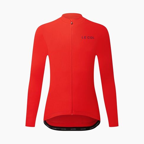 LE COL Women's Ride Jersey| Long Sleeve Cycling Shirt | Lightweight Breathable Moisture Wicking| (US, Alpha, Large, Slim Fit, Red) in Kuwait