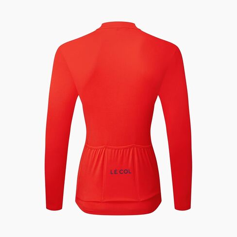 LE COL Women's Ride Jersey| Long Sleeve Cycling Shirt | Lightweight Breathable Moisture Wicking| (US, Alpha, Large, Slim Fit, Red) in Kuwait