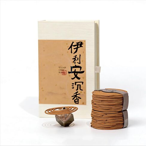 Premium Coil Incense, 24 Dual-Coils, 2-Hour Burn per Coil - Natural Chinese Arborvitae for Calming Atmosphere, Relaxation, Meditation & Soothing Wooden Aroma, 50g in Kuwait