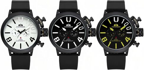 Men’s Oversized Mechanical Watch, Automatic/Hand-Wind, Luminous Big Dial, Day & Date Sub-Dials, Daily Water Resistant, Silicone Strap in Kuwait